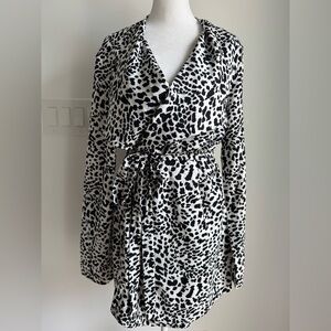 Have Los Angeles women's dress animal print long sleeve belted size L